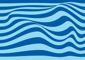 Abstract blue stripes optical art wave pattern lines background vector