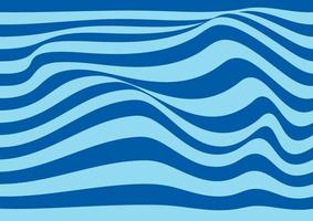 Abstract blue stripes optical art wave pattern lines background vector