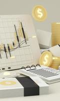 A guide for people entering the cryptocurrency market with a price chart and a pencil and note paper to study color background 3d render photo