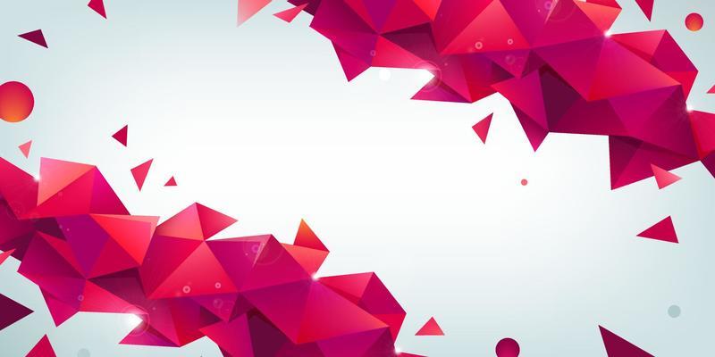 Vector abstract geometric 3d facet shape isolated, crystal, origami style. Use for banners, web, brochure, ad, poster, etc. Low poly modern background.