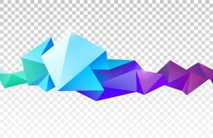 Vector abstract geometric 3d facet shape isolated, crystal, origami style. Use for banners, web, brochure, ad, poster, etc. Low poly modern background.