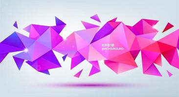 Vector abstract geometric 3d facet shape isolated, crystal, origami style. Use for banners, web, brochure, ad, poster, etc. Low poly modern background.