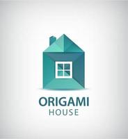 Vector geometric origami abstract house logo. Use for real estate, architecture, construction and building icons.