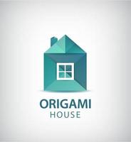 logotipo de la casa abstracta de origami geométrico vectorial. utilícelo para los iconos inmobiliarios, arquitectónicos, de construcción y de construcción. vector