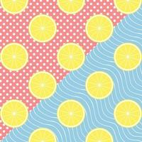 slices yellow lemon fresh tropical summer pattern pretty cute background vector