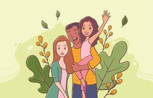 feliz familia interracial diversidad racial vector