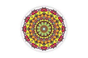 mandala color pattern decorative design background hand drawn line black and colorful. vector illustration