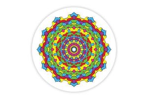 mandala color pattern decorative design background hand drawing art line black and colorful. vector illustration