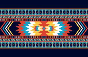 tela de patrón de diseño geométrico étnico oriental tradicional para estilo de color de bordado, cortina, fondo, alfombra, papel pintado, tela, envoltura, batik, tela, ilustración vectorial. vector