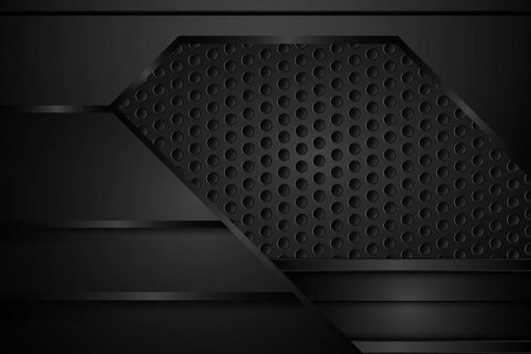 abstract metal on mesh black texture modern design on dark background. vector illustration