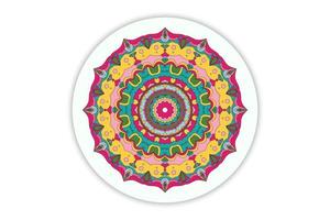 mandala color pattern decorative design background hand drawn line black and colorful. vector illustration