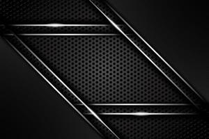 abstract metal carbon texture modern and edge lines chromium on black metallic sheet hole modern. design futuristic technology background. vector illustration