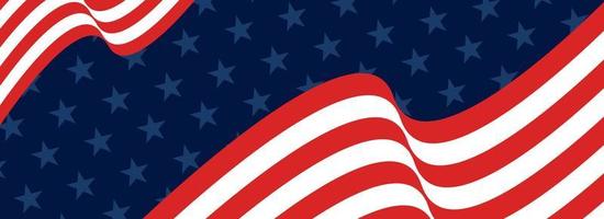 Red, White, Blue and stars United States flag style background vector