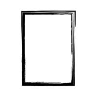 Vector brush strokes square of paint on white background. Ink hand drawn paint brush square