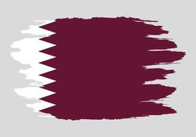 Brush painted Qatar flag Hand drawn style illustration with a grunge effect and watercolor. vector