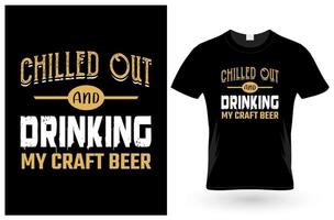 camiseta cerveza artesanal chill out vector