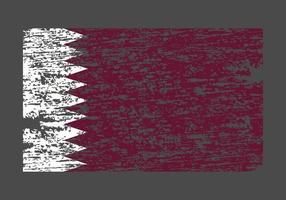 Brush painted Qatar flag Hand drawn style illustration with a grunge effect and watercolor. vector