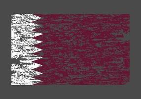 Brush painted Qatar flag Hand drawn style illustration with a grunge effect and watercolor. vector