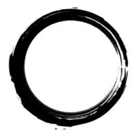 vector brush strokes circles of paint on white background. Ink hand drawn paint brush circle. Logo, label design element vector illustration. Black abstract grunge circle. Frame