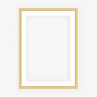 Realistic gold frame isolated on grey background. Perfect for your presentations. Vector illustration.