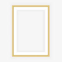 Realistic gold frame isolated on grey background. Perfect for your presentations. Vector illustration.