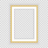 Realistic gold frame isolated on grey background. Perfect for your presentations. Vector illustration.