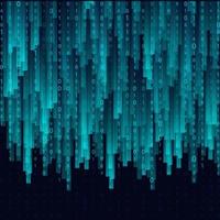 Blue Matrix Background. Binary Computer Code. Coding. Hacker concept. Vector Background Illustration