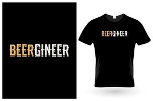 camiseta artesanal de ingeniero cervecero vector