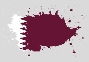 pincel pintado qatar bandera estilo dibujado a mano ilustración con un efecto grunge y acuarela. vector