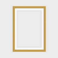 Realistic gold frame isolated on grey background. Perfect for your presentations. Vector illustration.