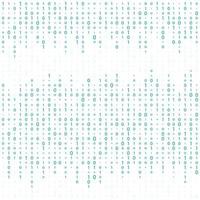 Background With Digits On Screen. binary code zero one matrix white background. banner, pattern, wallpaper. Vector illustration