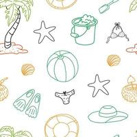 Creative hand-drawn summer seamless pattern vector