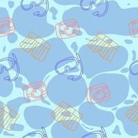 Seamless pattern of pool with summer hand-drawn element vector