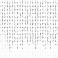 Background With Digits On Screen. binary code zero one matrix white background. banner, pattern, wallpaper. Vector illustration