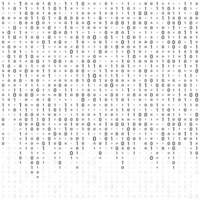 Background With Digits On Screen. binary code zero one matrix white background. banner, pattern, wallpaper. Vector illustration
