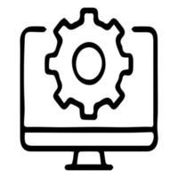 Setting computer icon. Vector illustration.