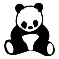 Sitting panda icon, Lazy cute panda bear on white background. Vector illustration.