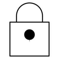 vector de icono de bloqueo en un fondo blanco. ilustración del dispositivo de seguridad de la puerta del hogar o granero.
