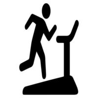 Man on treadmill icon on white background. Vector illustration.