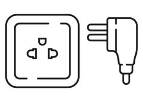 Power socket line icon. Vector illustration symbol in trendy flat style on white background.