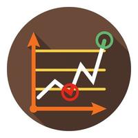 Business growing chart presentation icon. Graph in trendy flat style. Vector illustration. EPS 10.