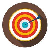 Target with an arrow flat icon. Concept target market, audience, group, consumer. Vector illustration. EPS 10.