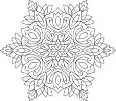 Doodle mandala design coloring book pages illustration for adults vector