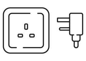 Power socket line icon. Vector illustration symbol in trendy flat style on white background.