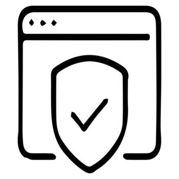 Monitor icon with green check mark. concept of okay system update process or privacy control support. Vector illustration.