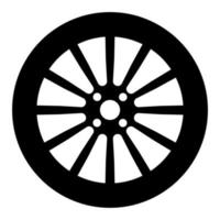 Car wheel icon on a white background. Vector illustration.