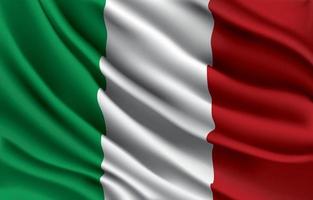 Italy national flag waving realistic vector illustration