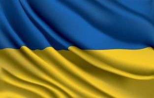 bandera nacional de ucrania ondeando ilustración vectorial realista vector