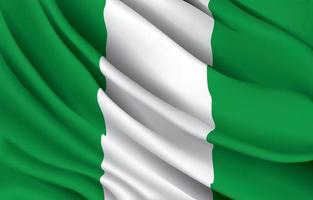 bandera nacional de nigeria ondeando ilustración vectorial realista vector