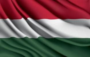 hungary national flag waving realistic vector illustration